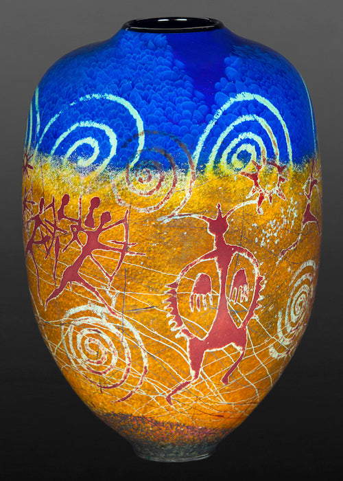 Petroglyph Blue Vase
