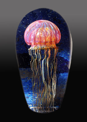 Gold Ruby Jellyfish Seascape
