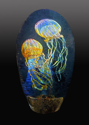 Double Passion Moon/Gold Ruby Seascape Jellyfish